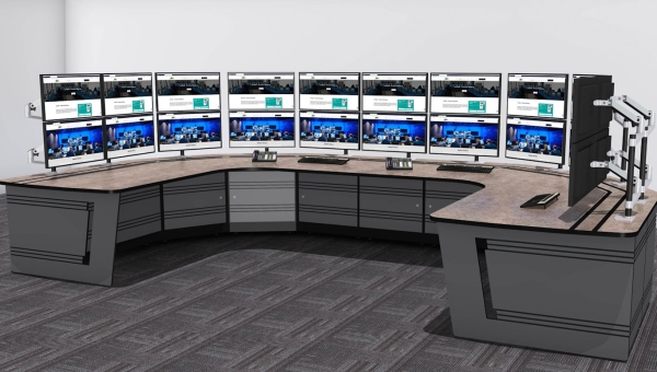Custom consoles SteelBase control desk selected for electricity generation control suite